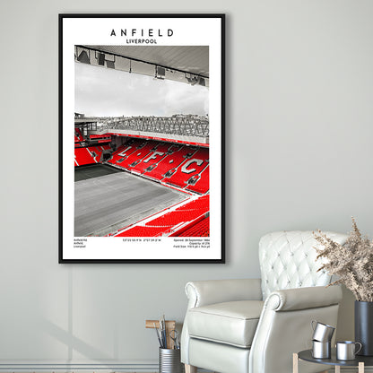 Anfield Stadium, Football Wall Art Print, Fan Gift, Art Print Gift, Sport Art Print, Framed Canvas Prints Wall Art