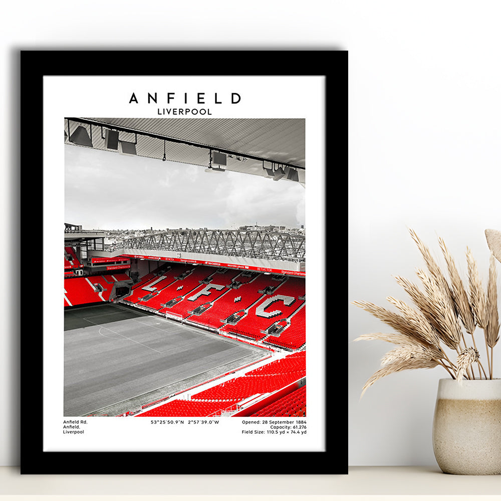 Anfield Stadium, Football Wall Art Print, Fan Gift, Art Print Gift, Sport Art Print, Framed Art Prints Wall Decor