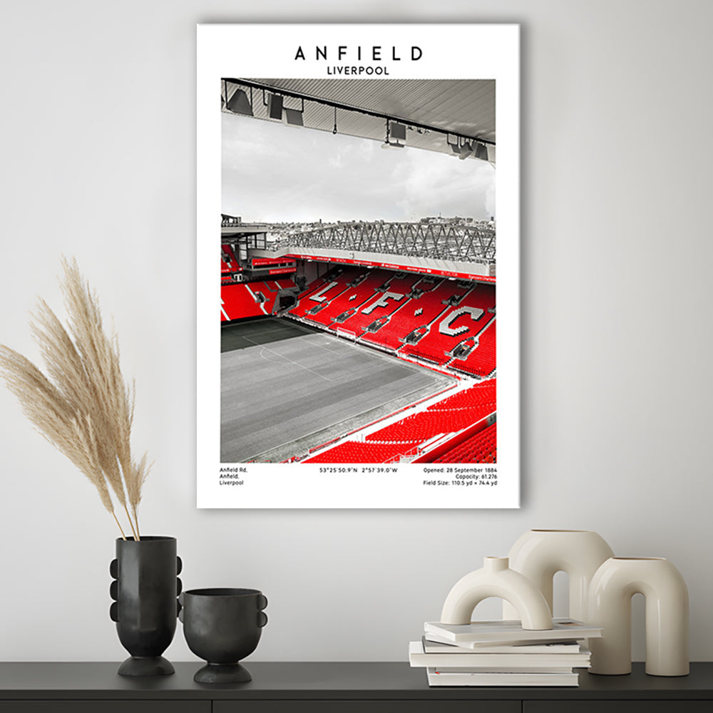 Anfield Stadium, Football Wall Art Print, Fan Gift, Art Print Gift, Sport Art Print, Canvas Prints Wall Art, Man Cave Decor
