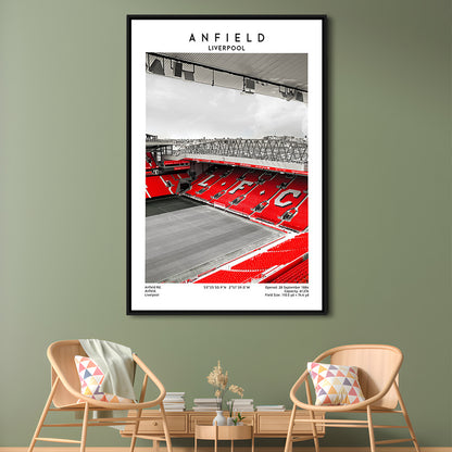 Anfield Stadium, Football Wall Art Print, Fan Gift, Art Print Gift, Sport Art Print, Framed Canvas Prints Wall Art