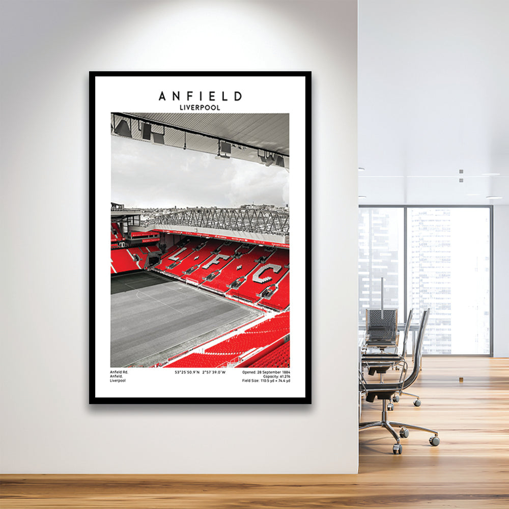 Anfield Stadium, Football Wall Art Print, Fan Gift, Art Print Gift, Sport Art Print, Framed Art Prints Wall Decor