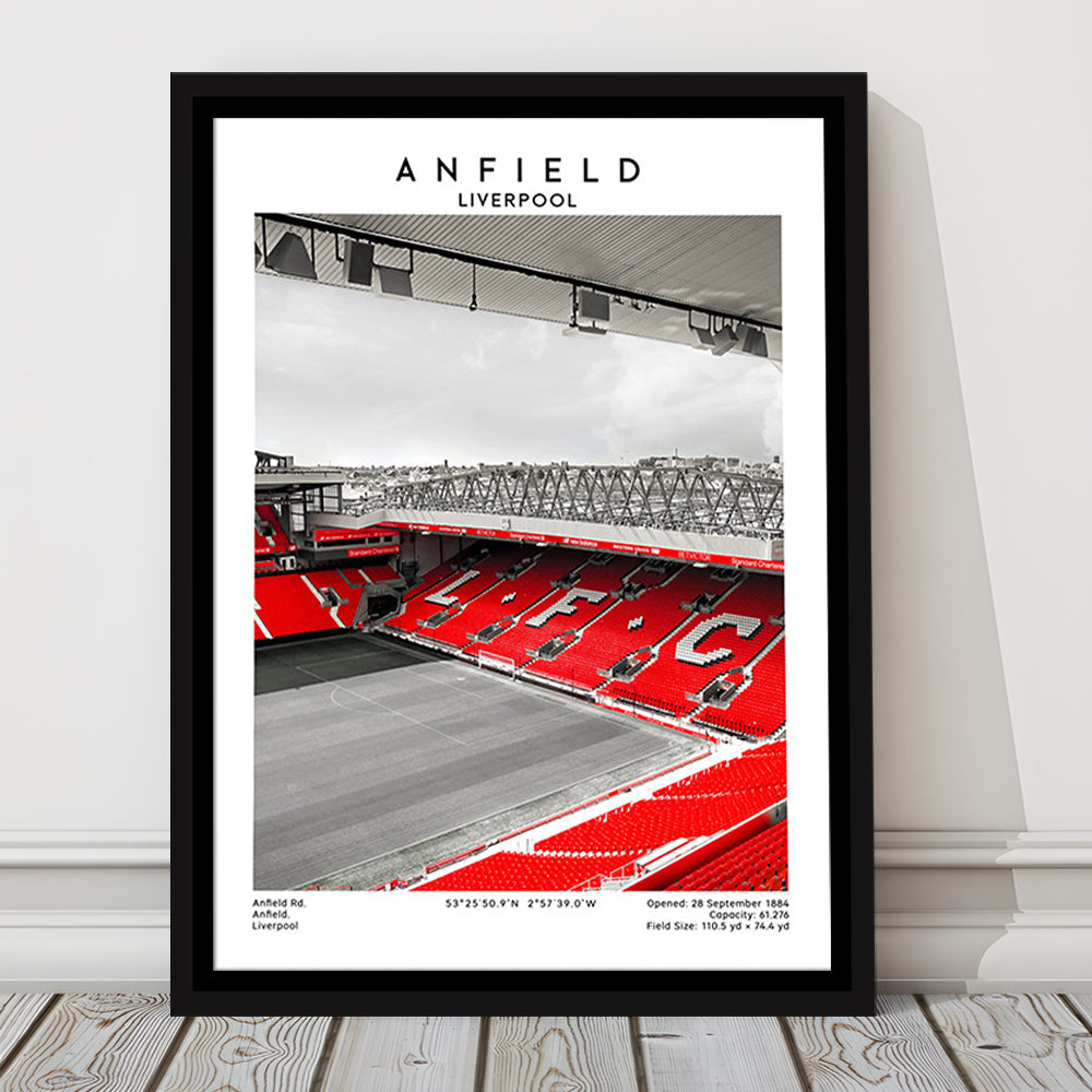 Anfield Stadium, Football Wall Art Print, Fan Gift, Art Print Gift, Sport Art Print, Framed Canvas Prints Wall Art