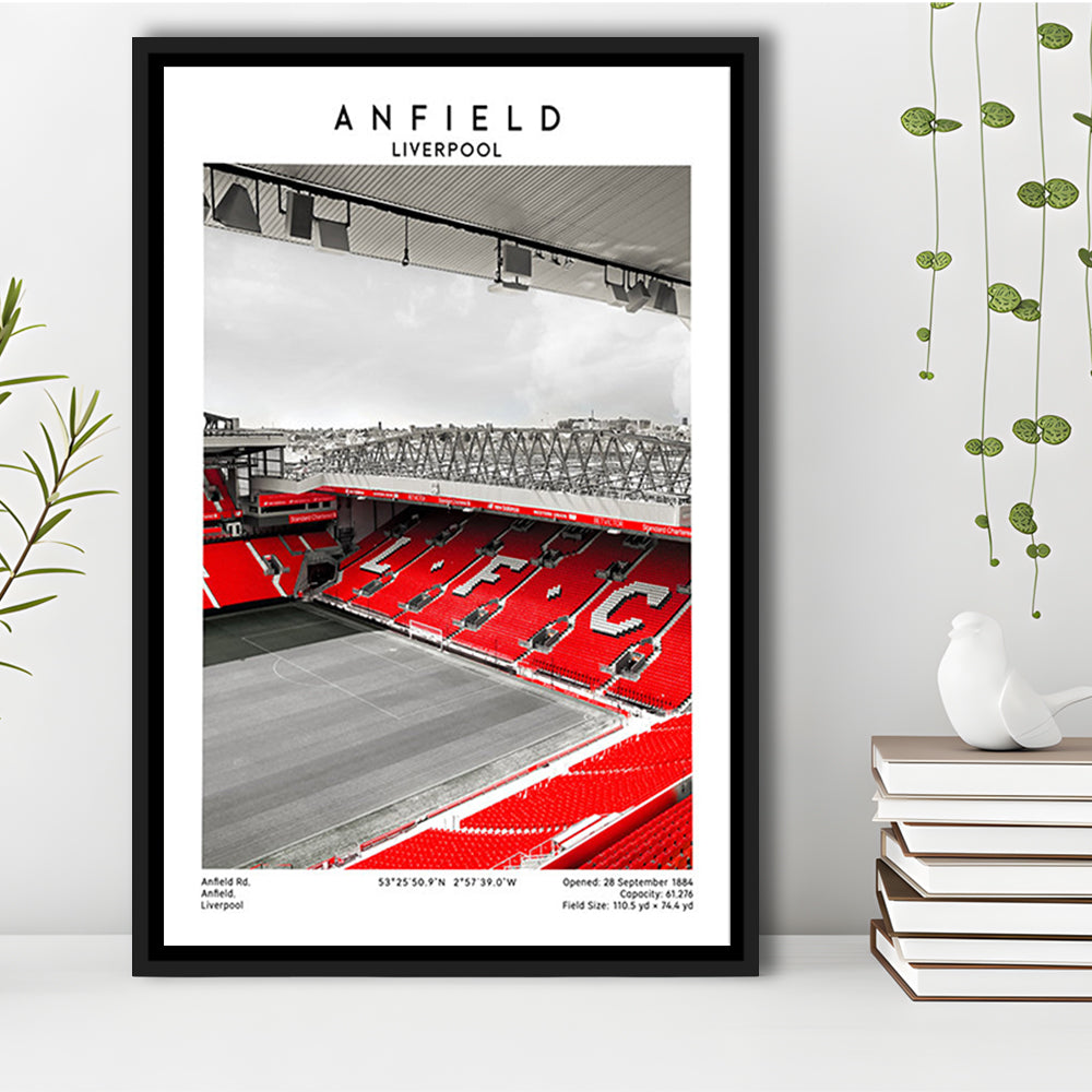 Anfield Stadium, Football Wall Art Print, Fan Gift, Art Print Gift, Sport Art Print, Framed Canvas Prints Wall Art