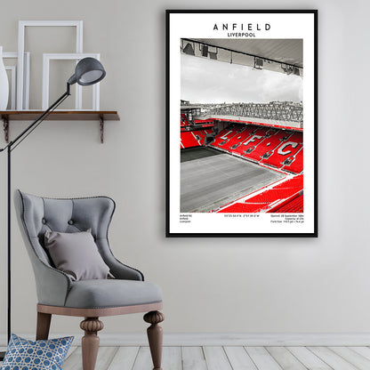 Anfield Stadium, Football Wall Art Print, Fan Gift, Art Print Gift, Sport Art Print, Framed Canvas Prints Wall Art