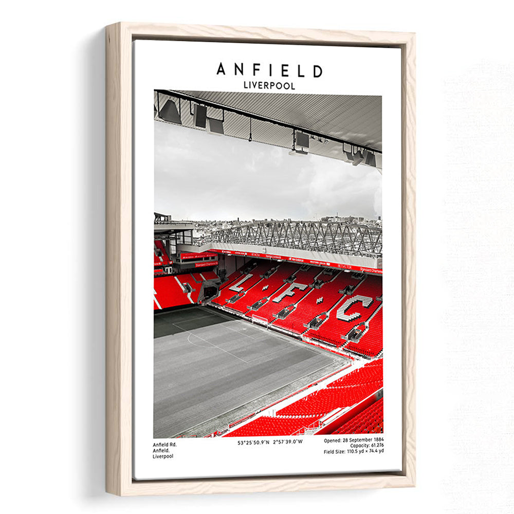 Anfield Stadium, Football Wall Art Print, Fan Gift, Art Print Gift, Sport Art Print, Framed Canvas Prints Wall Art