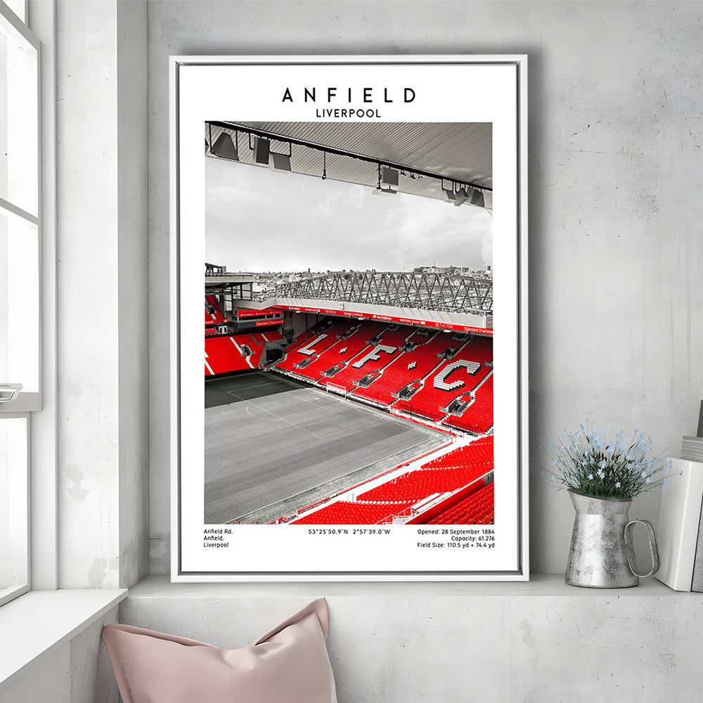 Anfield Stadium, Football Wall Art Print, Fan Gift, Art Print Gift, Sport Art Print, Framed Canvas Prints Wall Art