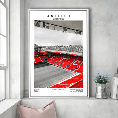 Anfield Stadium, Football Wall Art Print, Fan Gift, Art Print Gift, Sport Art Print, Framed Canvas Prints Wall Art