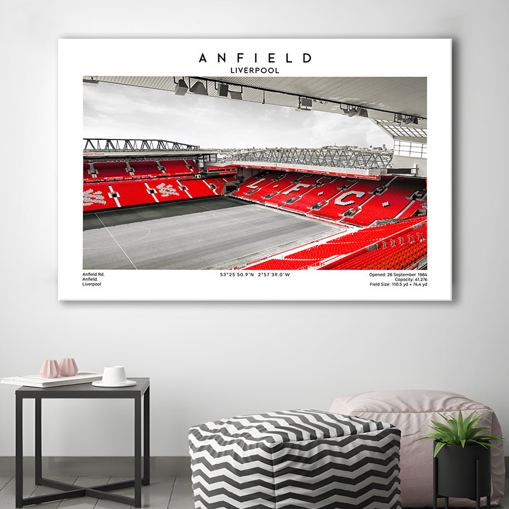 Anfield Stadium,Liverpool Stadium Print,Football Wall Art, Sport Art Print, Canvas Print Wall Art, Man Cave Gift