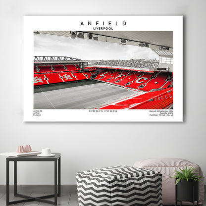 Anfield Stadium,Liverpool Stadium Print,Football Wall Art, Sport Art Print, Canvas Print Wall Art, Man Cave Gift