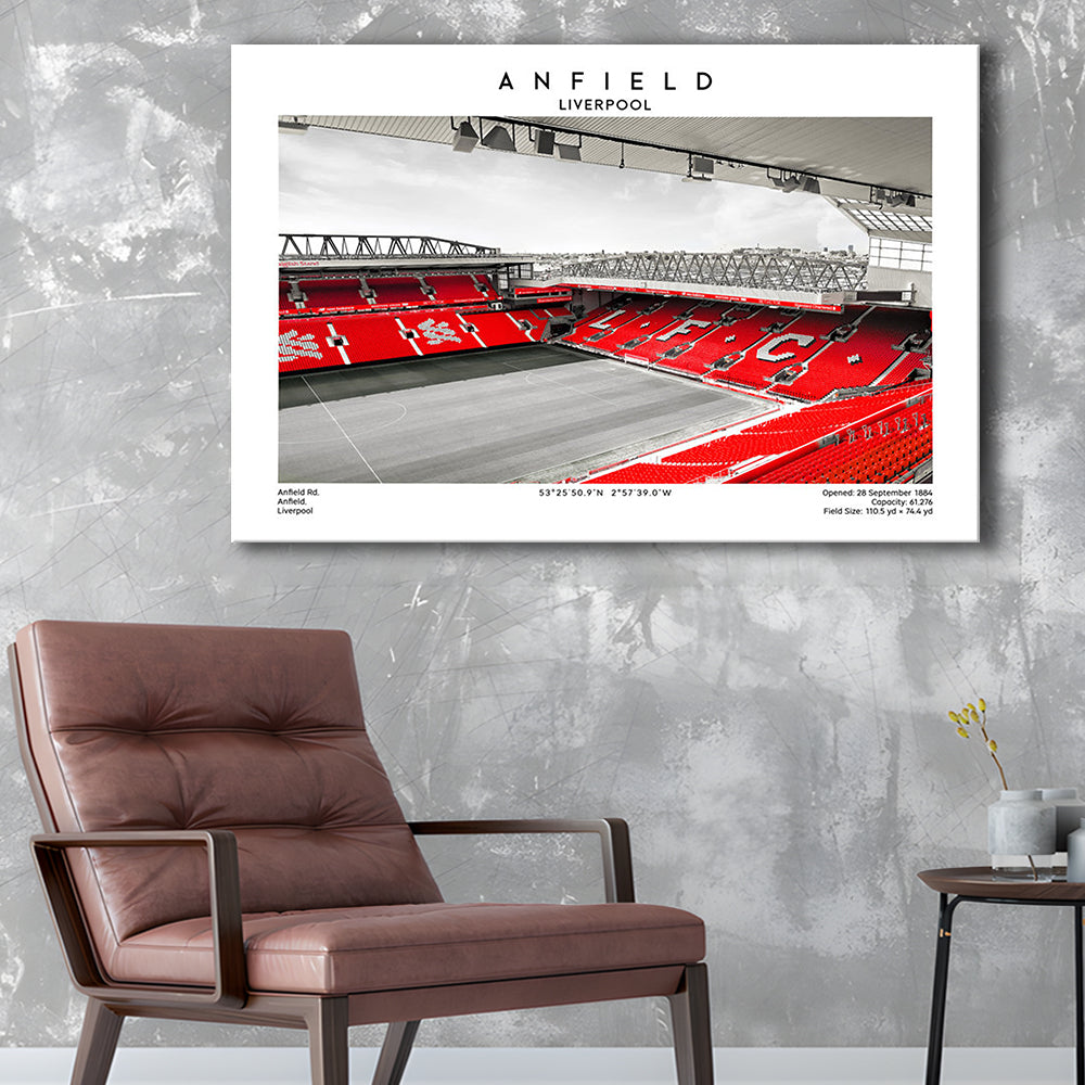 Anfield Stadium,Liverpool Stadium Print,Football Wall Art, Sport Art Print, Canvas Print Wall Art, Man Cave Gift