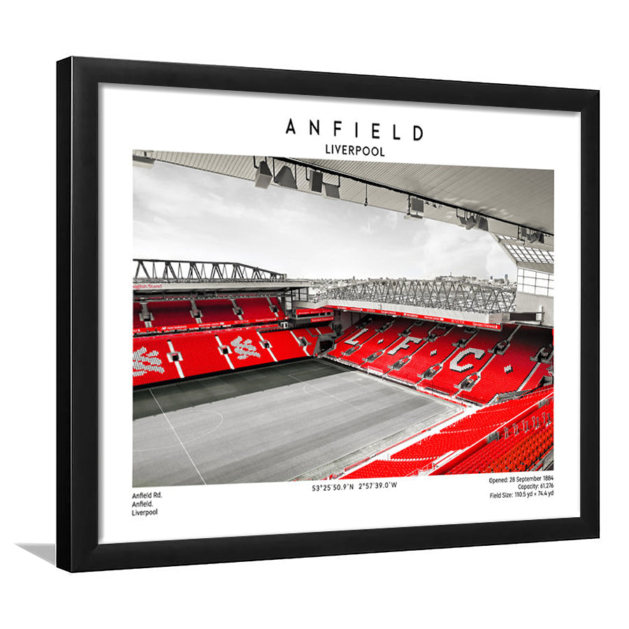 Anfield Stadium,Liverpool Stadium Print,Football Wall Art,Birthday Gift, Sport Art Print, Framed Art Print Wall Decor