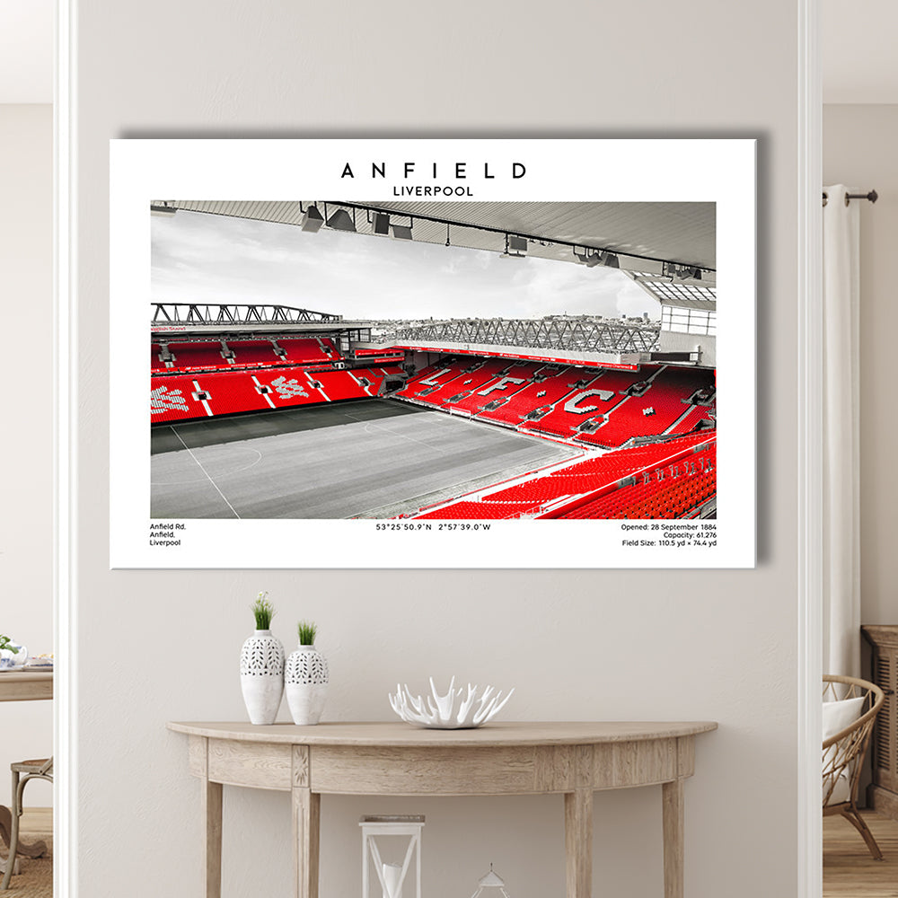 Anfield Stadium,Liverpool Stadium Print,Football Wall Art, Sport Art Print, Canvas Print Wall Art, Man Cave Gift