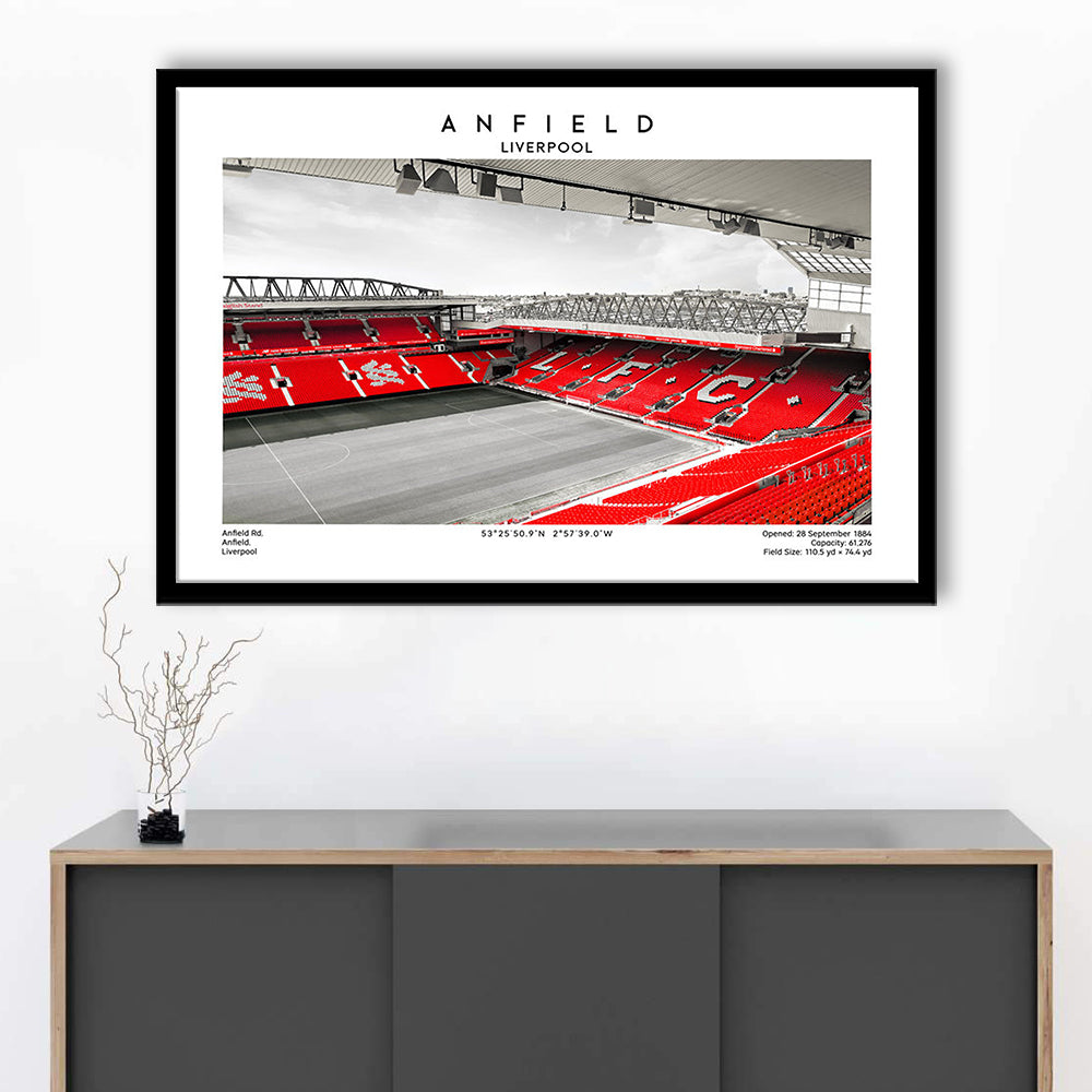 Anfield Stadium,Liverpool Stadium Print,Football Wall Art,Birthday Gift, Sport Art Print, Framed Art Print Wall Decor