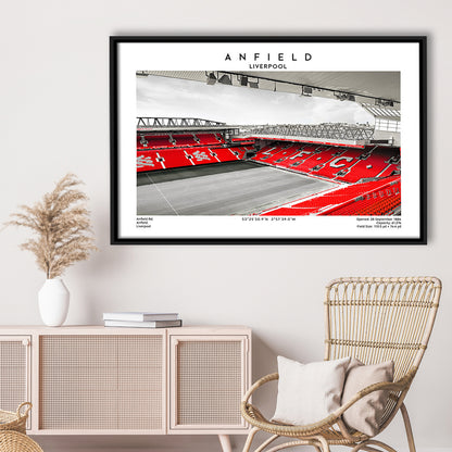Anfield Stadium,Liverpool Stadium Print,Football Wall Art,Birthday Gift, Sport Art Print, Framed Canvas Print Wall Art