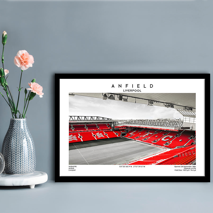 Anfield Stadium,Liverpool Stadium Print,Football Wall Art,Birthday Gift, Sport Art Print, Framed Art Print Wall Decor