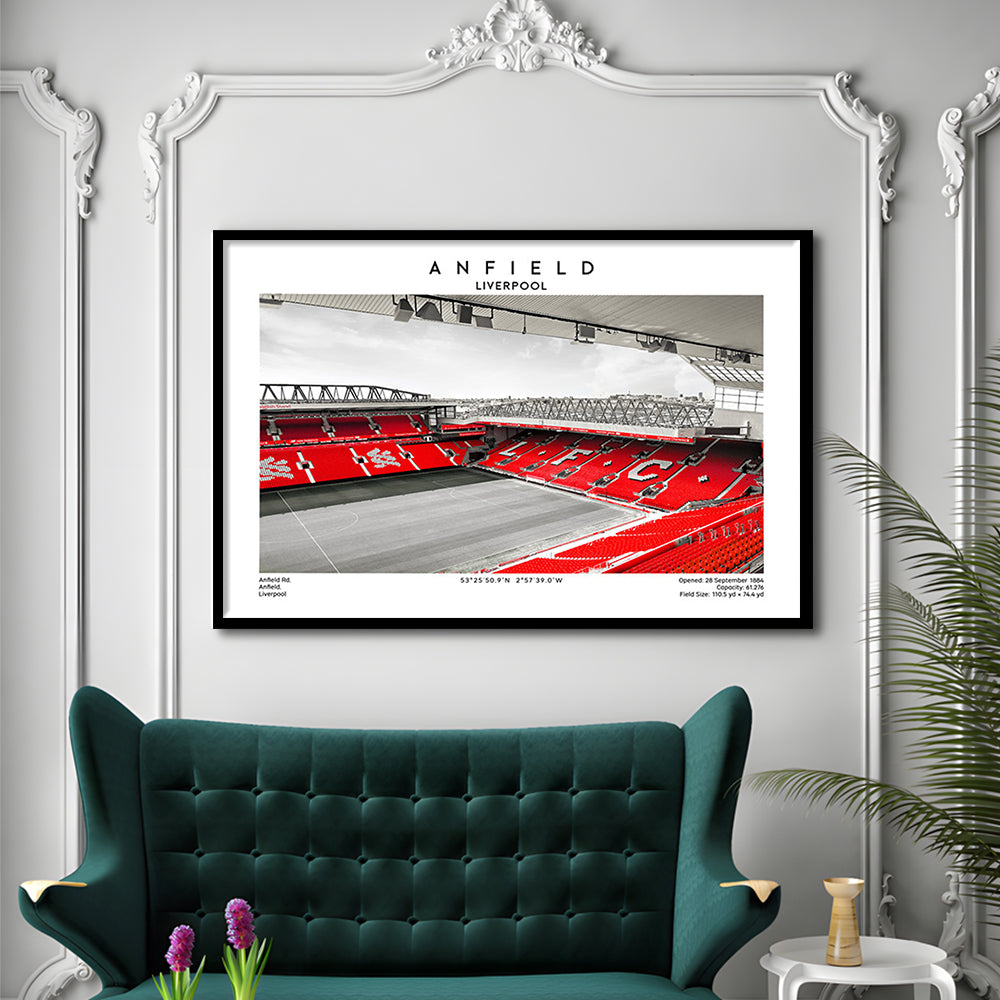 Anfield Stadium,Liverpool Stadium Print,Football Wall Art,Birthday Gift, Sport Art Print, Framed Art Print Wall Decor