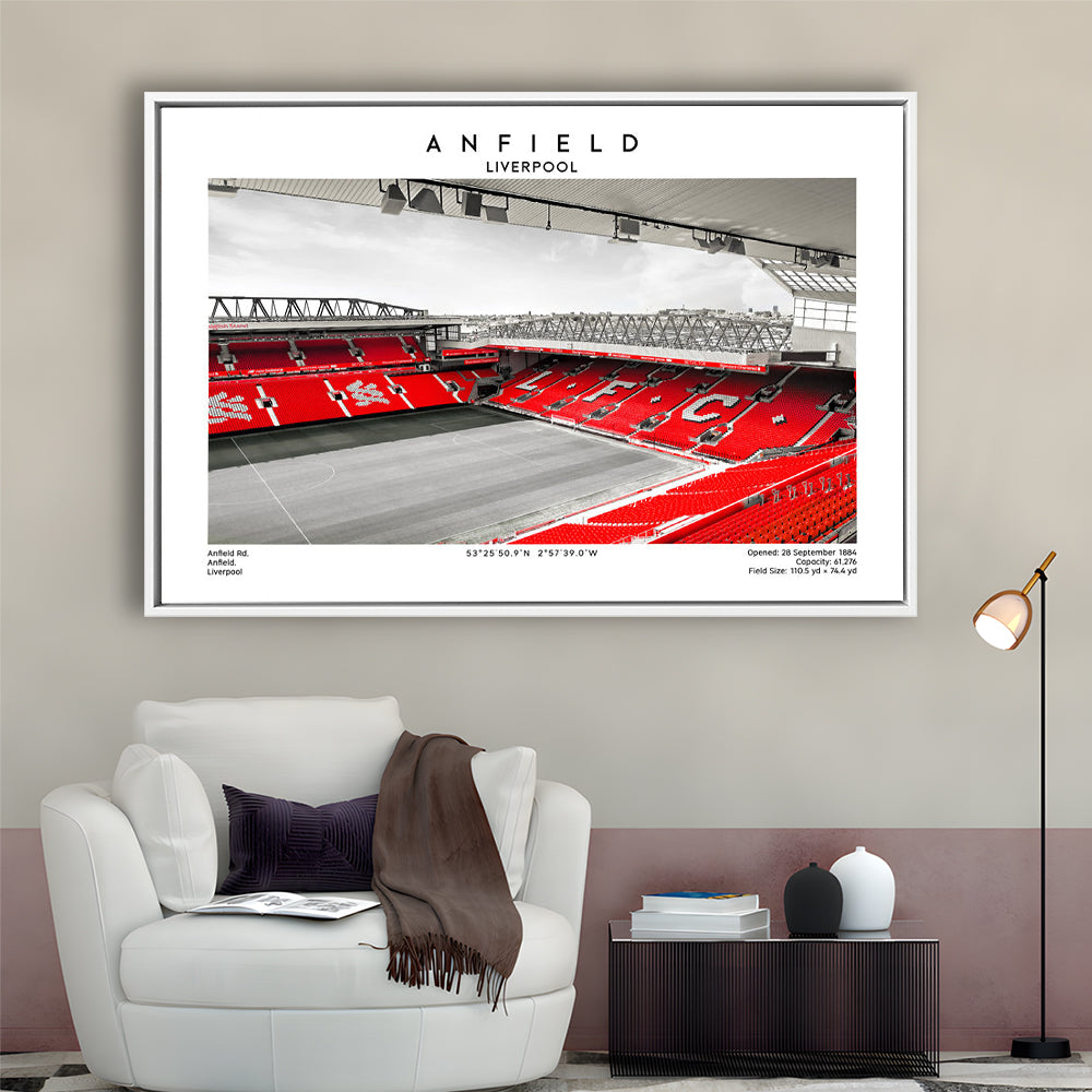 Anfield Stadium,Liverpool Stadium Print,Football Wall Art,Birthday Gift, Sport Art Print, Framed Canvas Print Wall Art