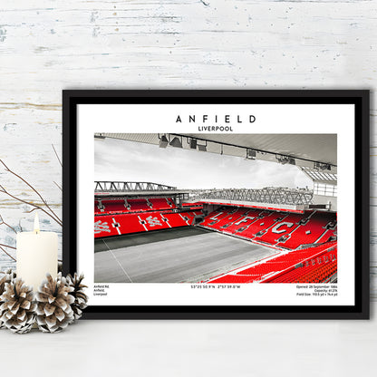 Anfield Stadium,Liverpool Stadium Print,Football Wall Art,Birthday Gift, Sport Art Print, Framed Canvas Print Wall Art