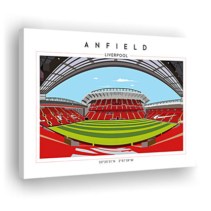 Anfield Stadium Football, Liverpool Wall Art, Premier League Stadium Decor, Canvas Print Wall Art, Man Cave Gift