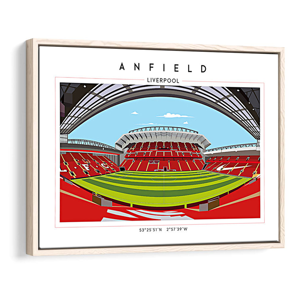 Anfield Stadium Football, Liverpool Wall Art, Premier League Stadium Decor, Framed Canvas Print Wall Art