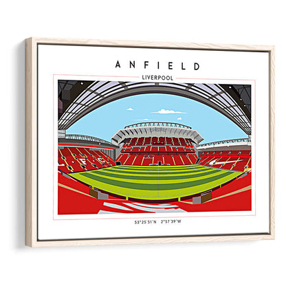 Anfield Stadium Football, Liverpool Wall Art, Premier League Stadium Decor, Framed Canvas Print Wall Art