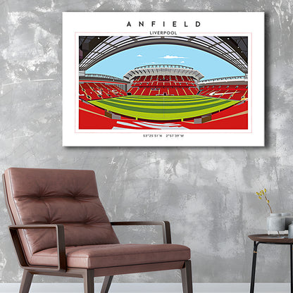 Anfield Stadium Football, Liverpool Wall Art, Premier League Stadium Decor, Canvas Print Wall Art, Man Cave Gift