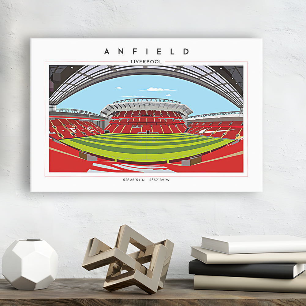 Anfield Stadium Football, Liverpool Wall Art, Premier League Stadium Decor, Canvas Print Wall Art, Man Cave Gift