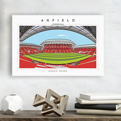 Anfield Stadium Football, Liverpool Wall Art, Premier League Stadium Decor, Canvas Print Wall Art, Man Cave Gift