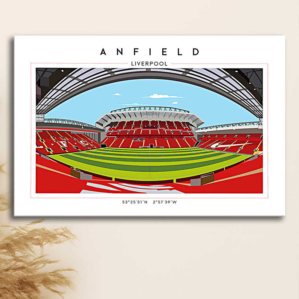 Anfield Stadium Football, Liverpool Wall Art, Premier League Stadium Decor, Canvas Print Wall Art, Man Cave Gift