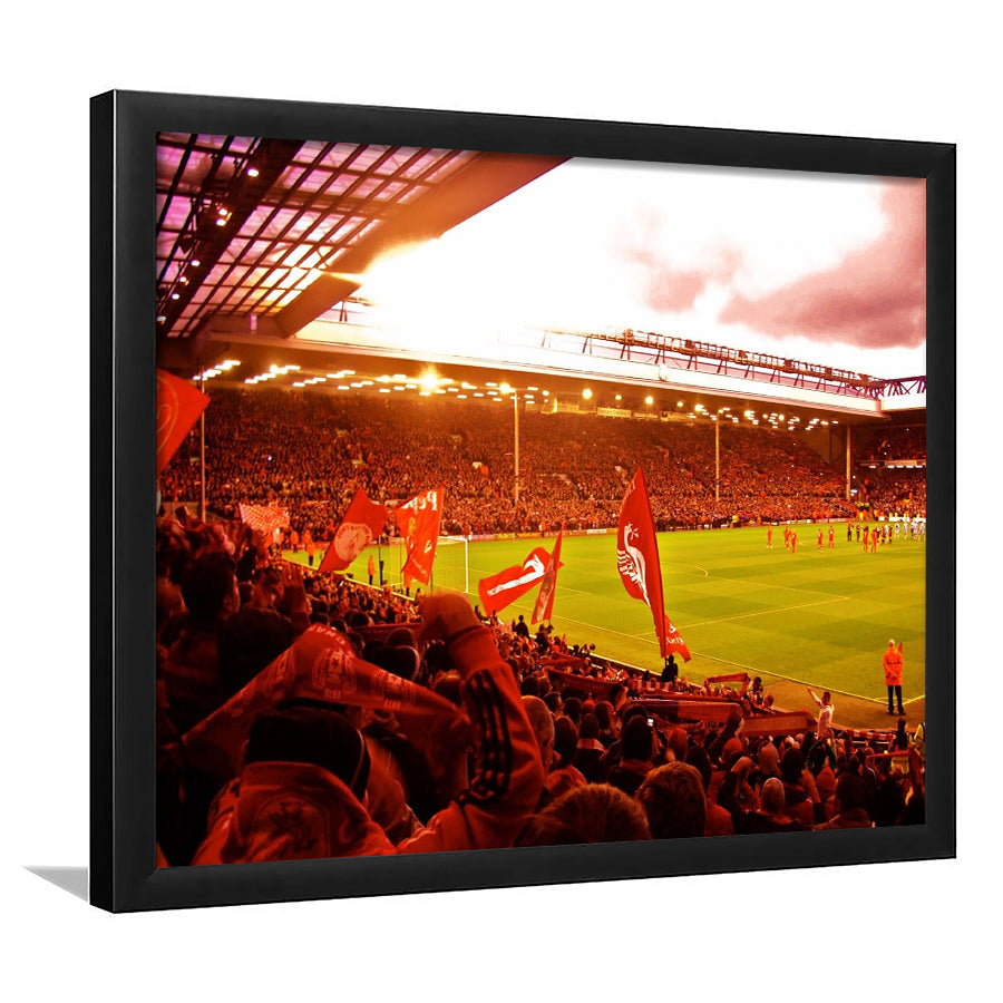 Anfield Stadium in Liverpool, Stadium Canvas, Sport Art, Gift for him, Framed Art Print Wall Decor, Picture Framed