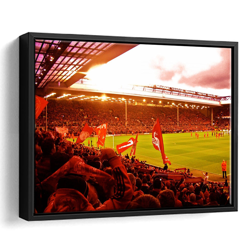 Anfield Stadium in Liverpool, Stadium Canvas, Sport Art, Framed Canvas Print Wall Art, Floating Frame
