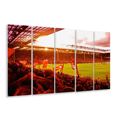 Anfield Stadium in Liverpool, Stadium Canvas, Sport Art, 5 Panel B, Extra Large Canvas, Canvas Print Wall Art