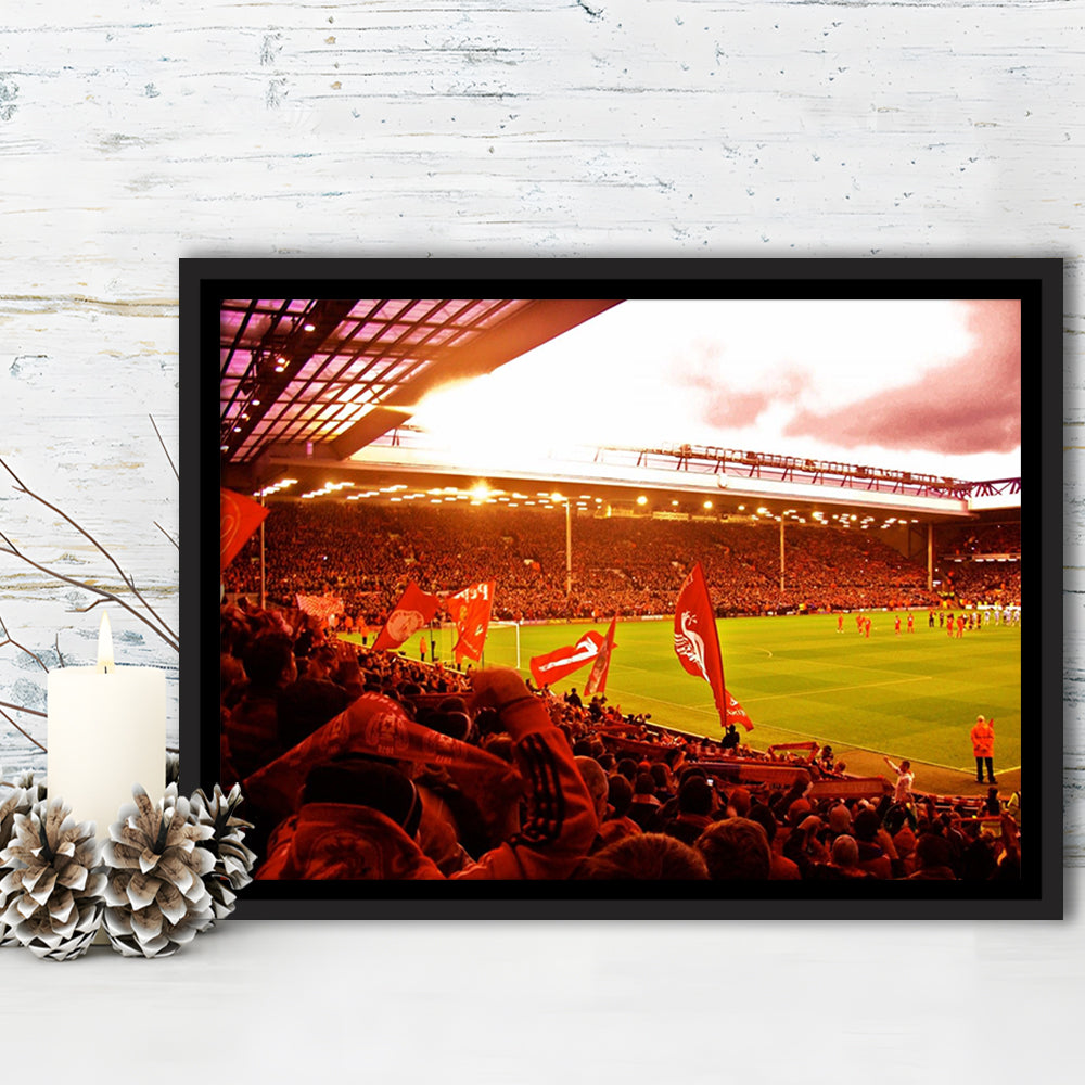 Anfield Stadium in Liverpool, Stadium Canvas, Sport Art, Framed Canvas Print Wall Art, Floating Frame
