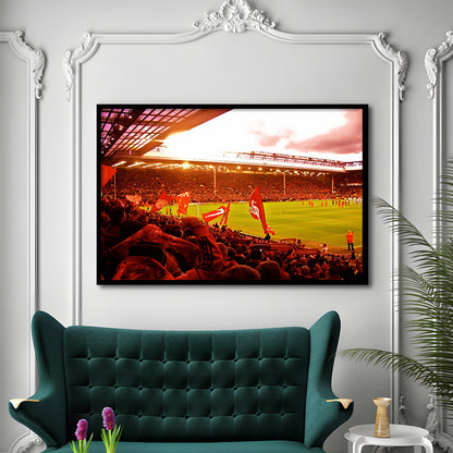 Anfield Stadium in Liverpool, Stadium Canvas, Sport Art, Gift for him, Framed Art Print Wall Decor, Picture Framed