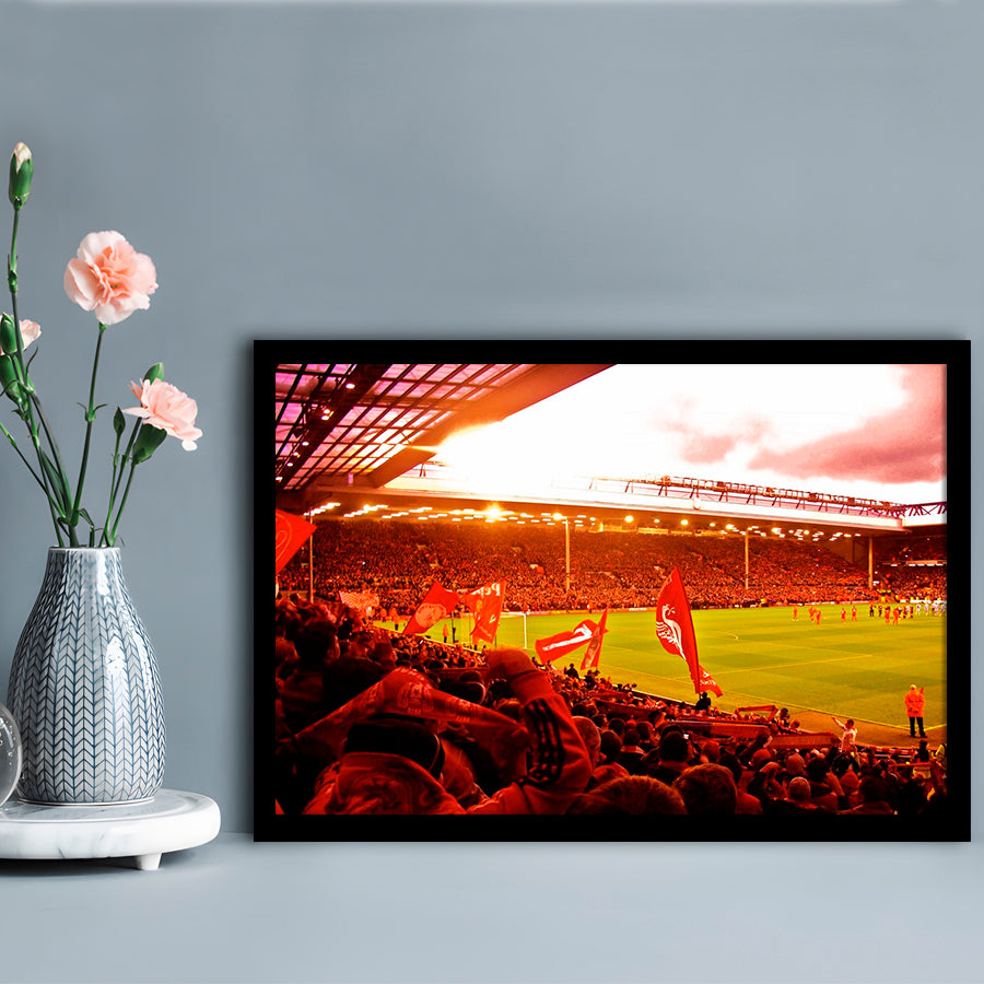 Anfield Stadium in Liverpool, Stadium Canvas, Sport Art, Gift for him, Framed Art Print Wall Decor, Picture Framed