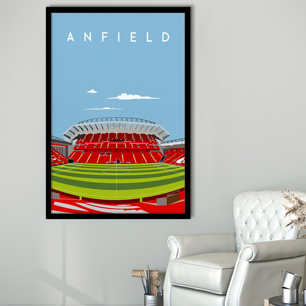 Anfield Stadium Print, Liverpool Stadium Wall Decor, Football Stadium Art Fans, Framed Art Prints Wall Decor