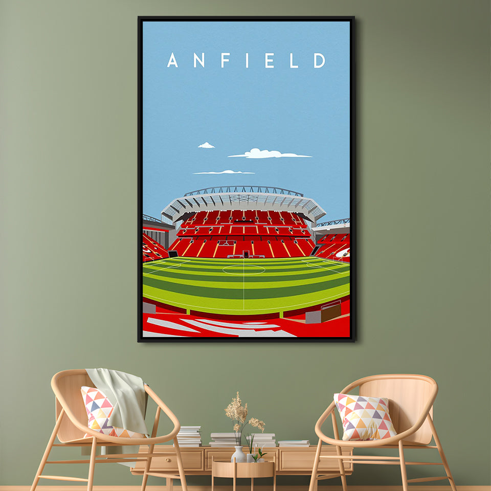 Anfield Stadium Print, Liverpool Stadium Wall Decor, Football Stadium Art Fans, Framed Canvas Prints Wall Art