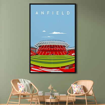 Anfield Stadium Print, Liverpool Stadium Wall Decor, Football Stadium Art Fans, Framed Canvas Prints Wall Art