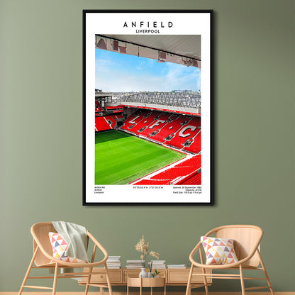 Anfield Stadium Print, Football Stadium Art Stadium Wall Art, Soccer Artwork For Fans, Framed Canvas Prints Wall Art