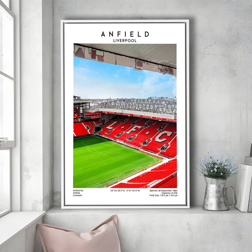 Anfield Stadium Print, Football Stadium Art Stadium Wall Art, Soccer Artwork For Fans, Framed Canvas Prints Wall Art