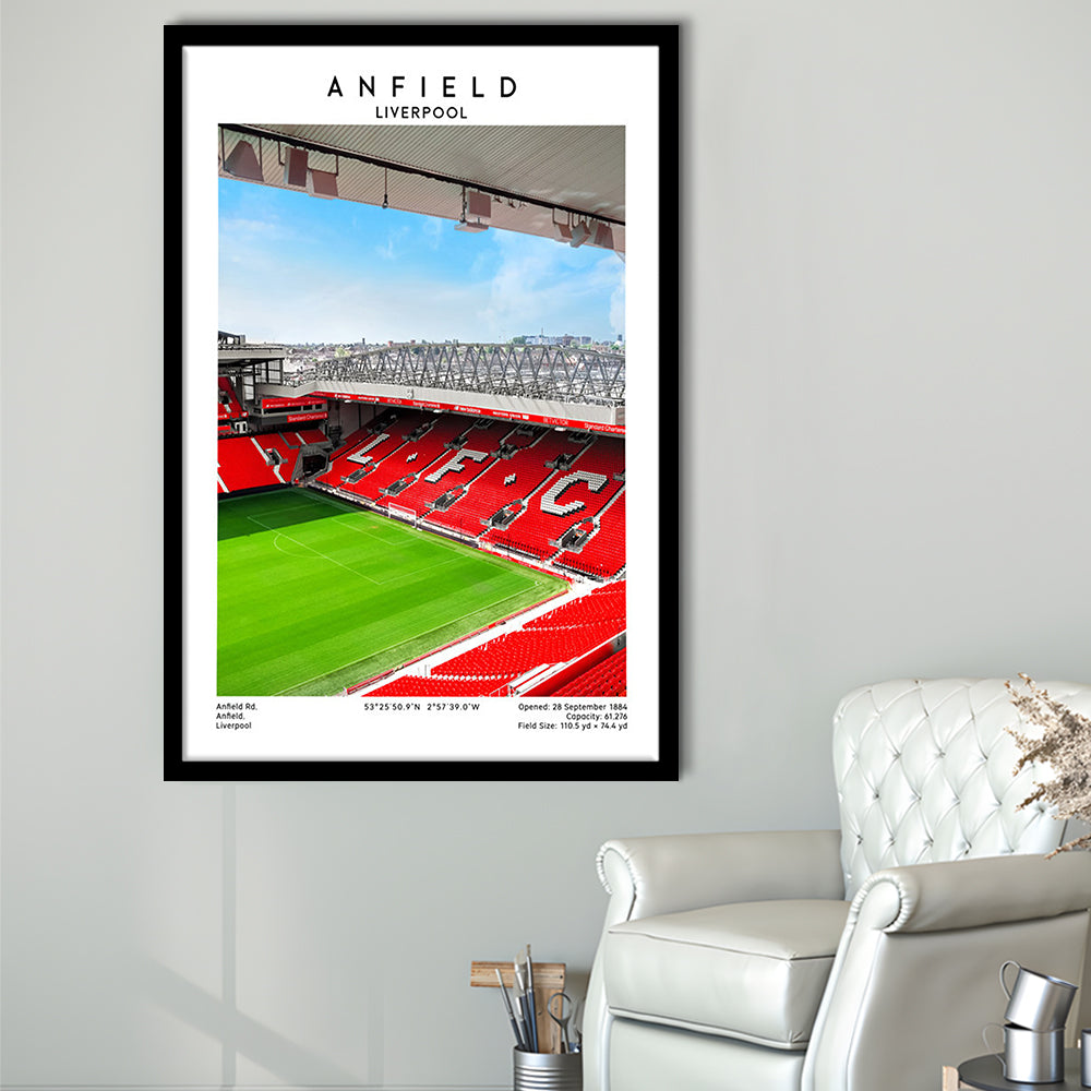 Anfield Stadium Print, Football Stadium Art Stadium Wall Art, Soccer Artwork For Fans, Framed Art Prints Wall Decor
