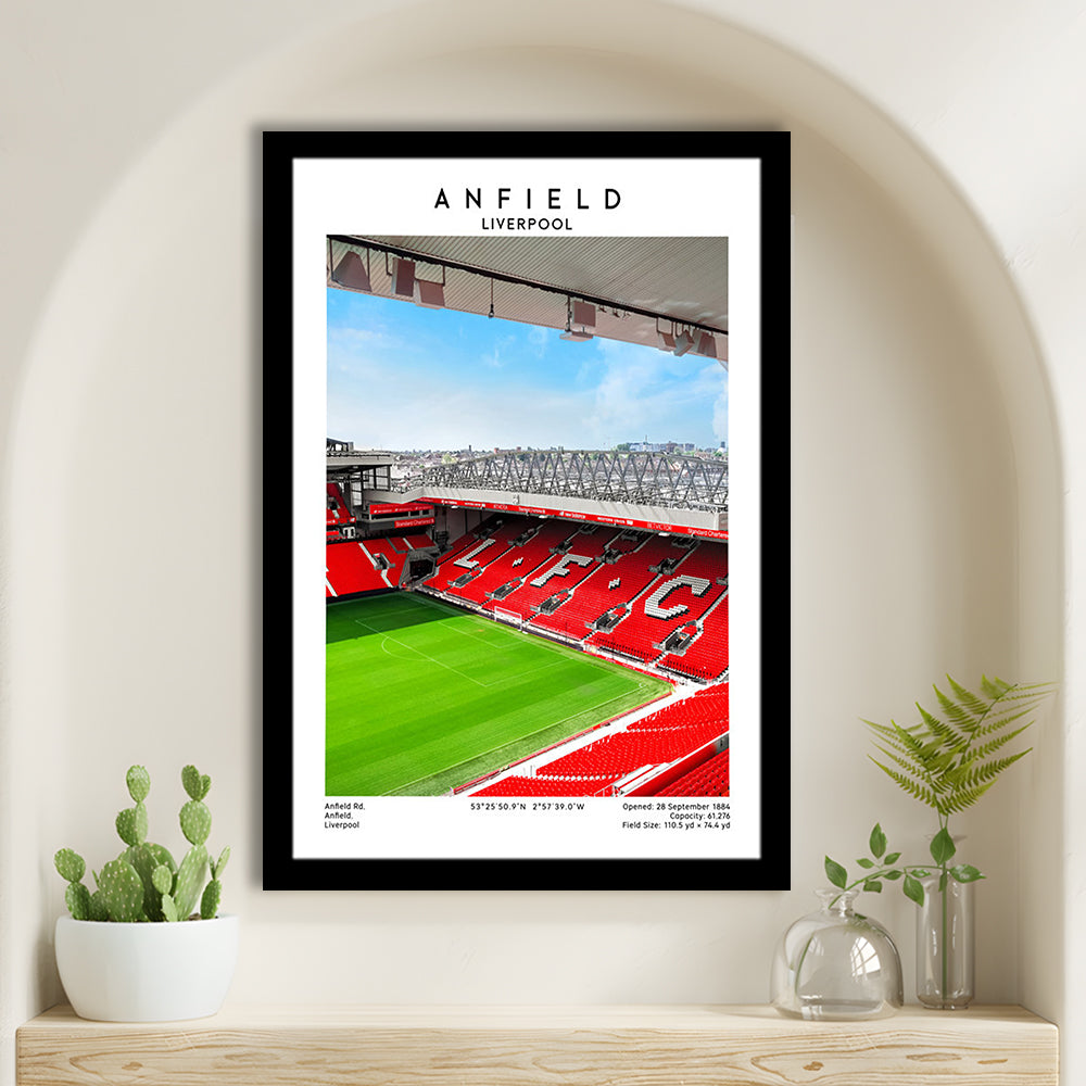Anfield Stadium Print, Football Stadium Art Stadium Wall Art, Soccer Artwork For Fans, Framed Art Prints Wall Decor