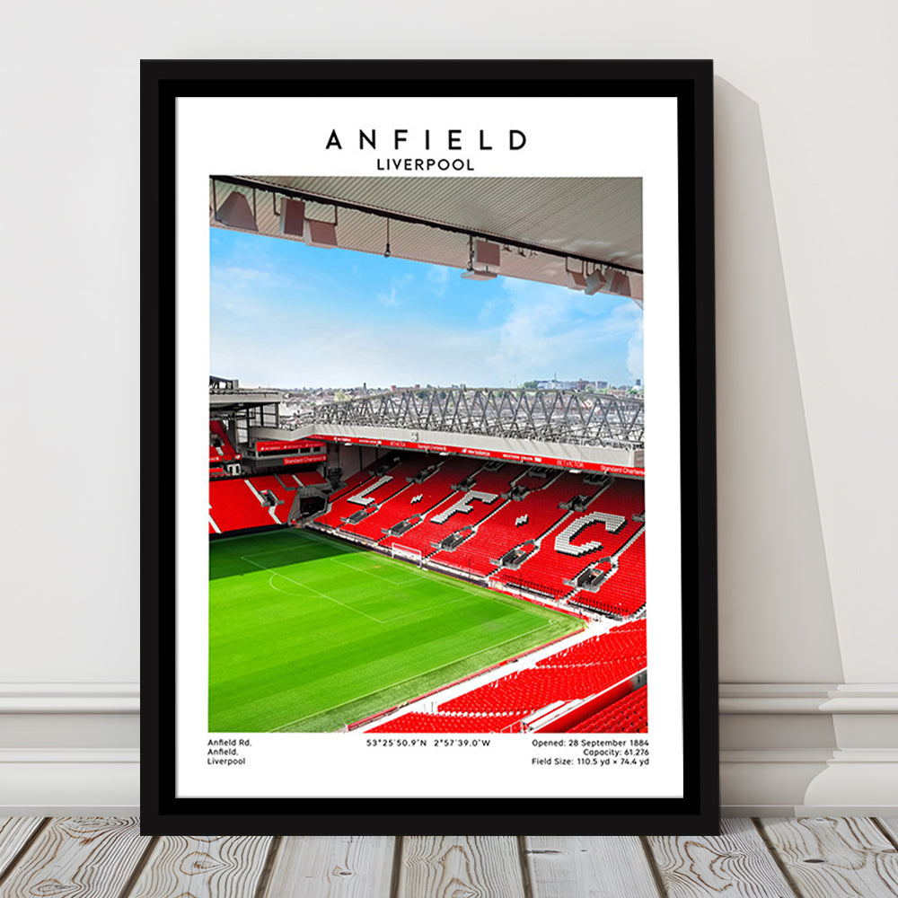 Anfield Stadium Print, Football Stadium Art Stadium Wall Art, Soccer Artwork For Fans, Framed Canvas Prints Wall Art