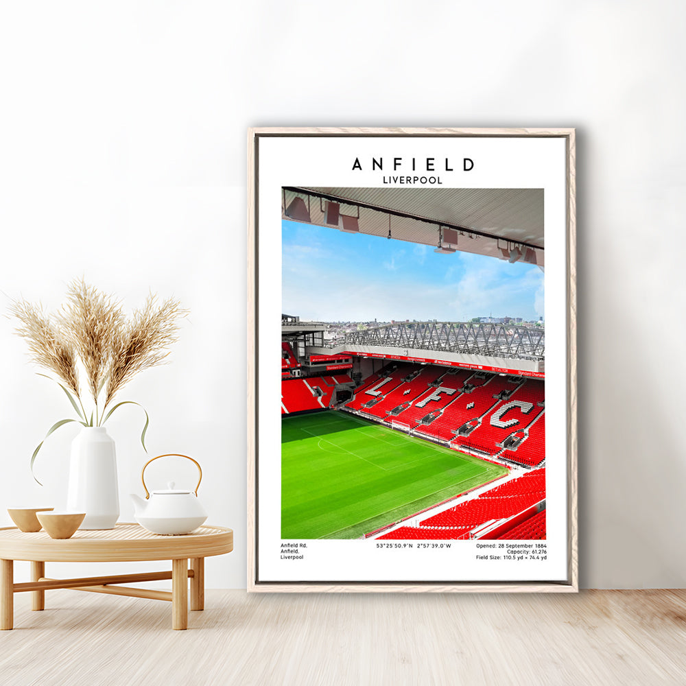 Anfield Stadium Print, Football Stadium Art Stadium Wall Art, Soccer Artwork For Fans, Framed Canvas Prints Wall Art