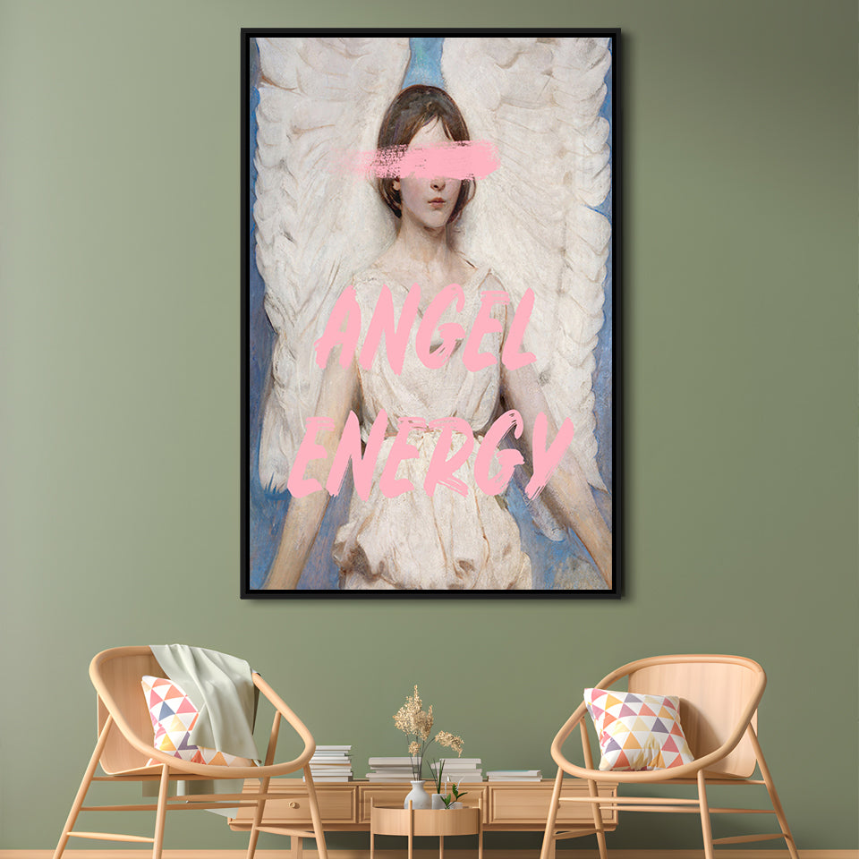 Angel Energy, Floating Framed Canvas Art Print,, Framed Canvas Prints Wall Art