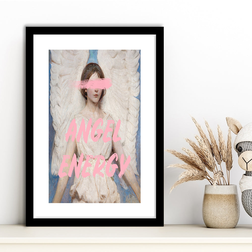 Angel Energy, Framed Picture Print, Framed Art Prints White Border Wall Decor