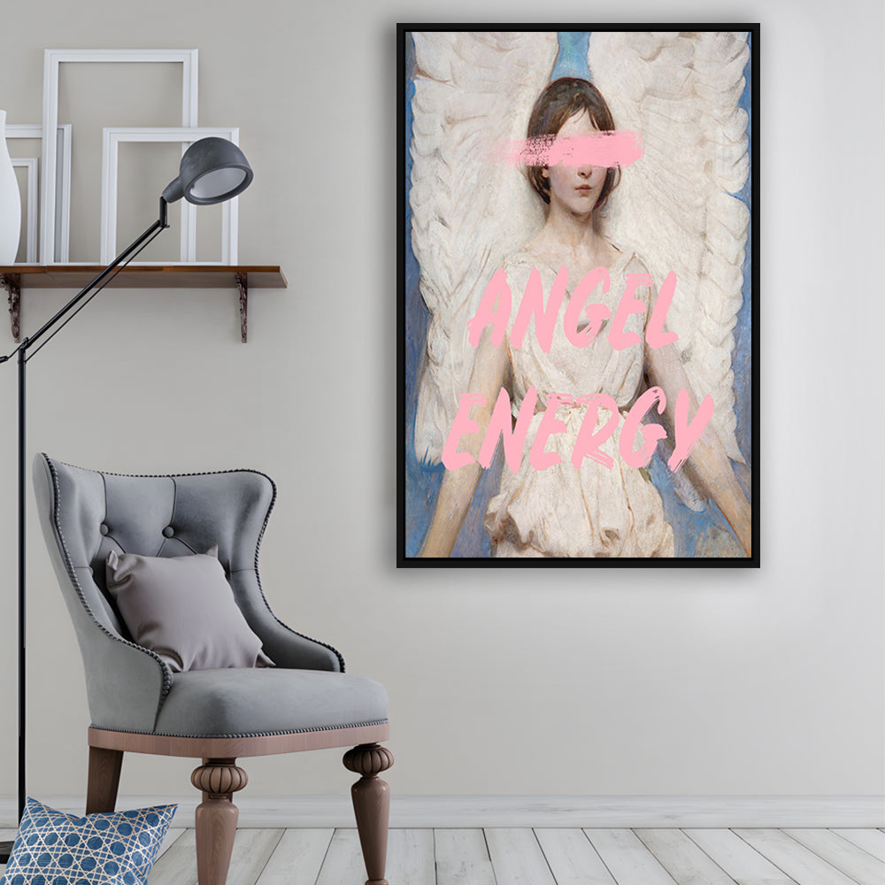 Angel Energy, Floating Framed Canvas Art Print,, Framed Canvas Prints Wall Art