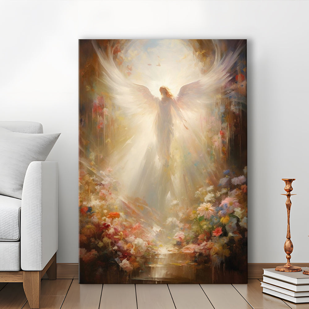 Angel Painting, Angel in Heaven With Heavenly Light, Canvas Print Wall Art, Wall Decor, Painting Canvas