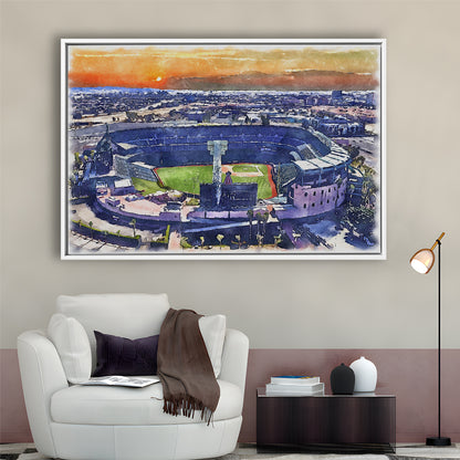 Angel Stadium Painting Canvas, Los Angeles Angels Watercolor, Sport Gift Art, Framed Canvas Print Wall Art