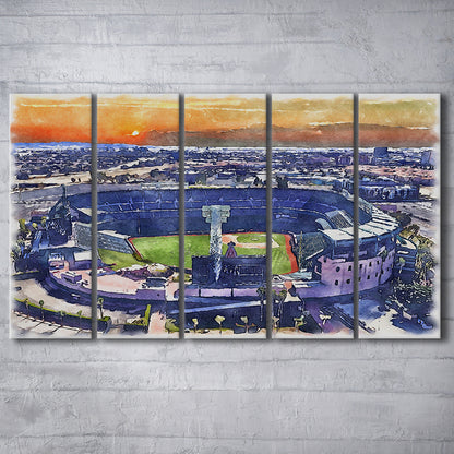 Angel Stadium Painting Canvas, Los Angeles Angels Watercolor, Sport Art, Extra Large Canvas Print Wall Art